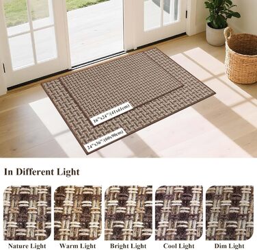 Килимок для дому 41x61 см, антиковзаюча підлога, для входу, коричневий