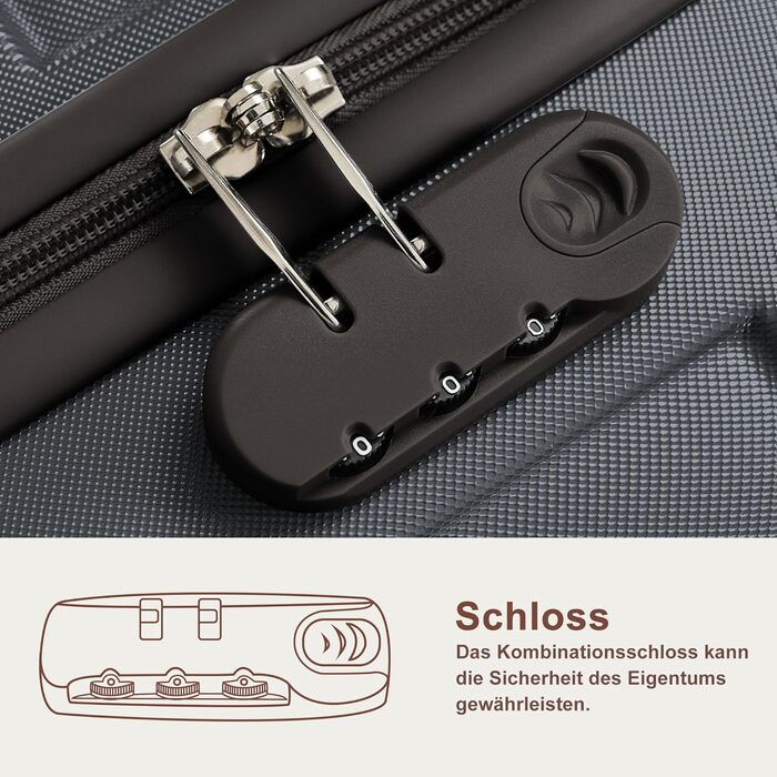 Набір валіз Merax 3 шт. з ABS-пластику, з колесами та TSA-замком, сіро-зелений (5 шт., сірий)