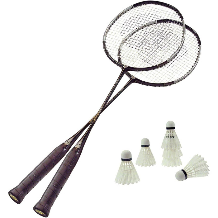 Badminton Set: 2 rackets, 6 balls, badminton rackets, shuttlecocks, badminton balls