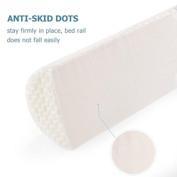 HBselect Crib Rail Guard with Removable Cover for Toddler Baby Kids Fully Soft Bed Rail Bed Edge Fall Protection 132 x 18 x 11.5 cm, Single Pack white (1 pcs) White (1 Piece)