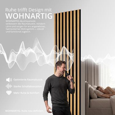 Акустичні настінні панелі SPAZIO (набір 2 шт.) 260x54 см, колір Дуб Палермо 550, оббивка з фетру