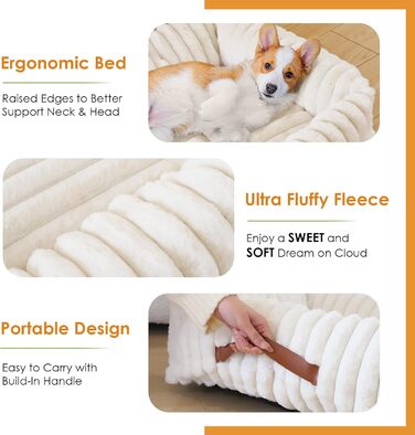 Килимок-ліжко для котів XIAPIA, м'який, 58x20 см, білий, з ортопедичним дном