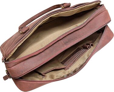 Сумка для ноутбука Leabags Leder Aktentasche (16 дюймів) з натуральної шкіри. Офісна сумка-месенджер через плече для чоловіків та жінок, темно-коричнева