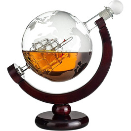 Whisky Decanter Globe | Whiskey Gifts for Men | Christmas Gifts for Men | Globe Decanter | Glass Decanter for Rum Vodka Bourbon | Gifts for Men Grandpa Uncle Dad | Birthday Gift
