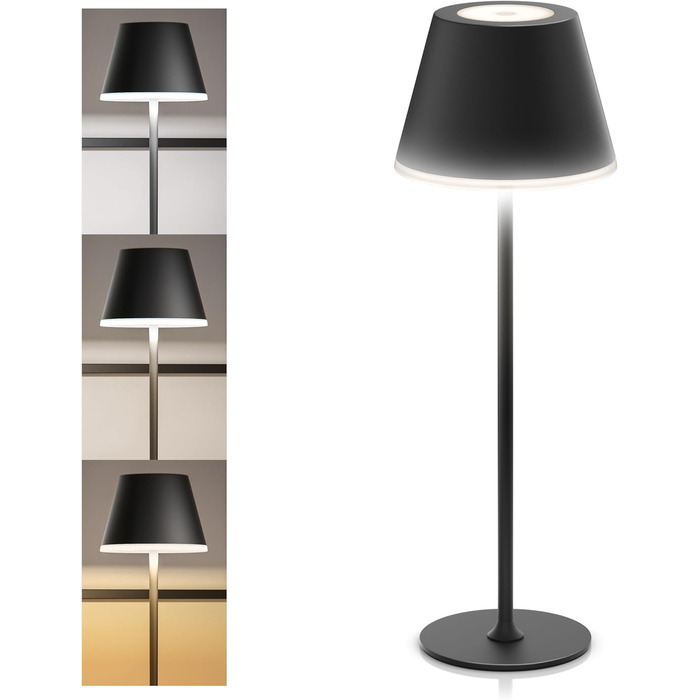 Світлодіодний акумуляторний настільний світильник Brandson з димером та 3 режимами світла (рожевий, чорний набір 3 шт.) - LED лампа на стіл, нічник, для читання, для дому та вулиці