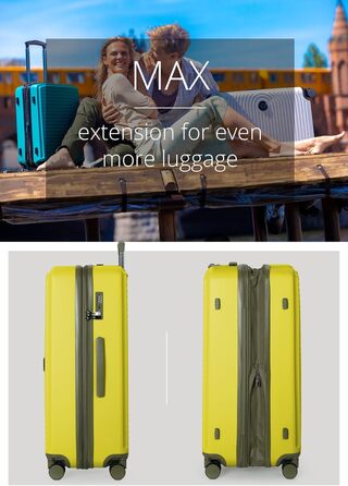 Чемодан Hauptstadtkoffer Mitte - великий, жорсткий, з TSA, 4 колеса, 77см, 130л, розширення об'єму, набір (S+M+L)