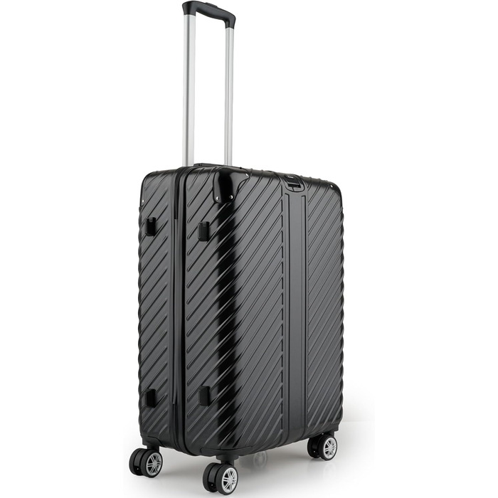 Чемодан 120L (75x50x33) з колесами - міцний тріумф trolley з кишенею для ноутбука та захистом кутів (XL, Чорний, 20 дюймів)