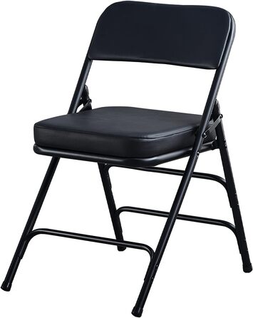KAIHAOWIN Extra Thick Padded Folding Chair, Folding Chair with Super Soft Cushion, Comfortable Folding Chair for Living Room, Dining Room and Office, Brown 1×brown (1×black)