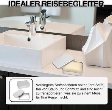 Набір мильниць для подорожей 2 шт. з алюмінію з підсіткою, вологостійкі, нержавіючі для дому, подорожей, зберігання мила та пінки для гоління (срібло)