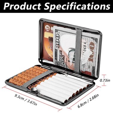 Металеве етолі для сигарет 84 мм, чорне, трикутник, для King Size (14 шт.), захист RFID