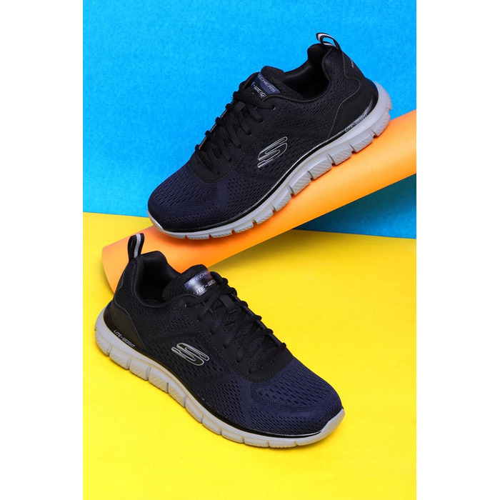 Чоловічі кросівки Skechers Track Ripkent - Navy Mesh Black Trim (40 EU, Широкий)
