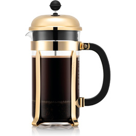 Bodum French Press Chambord 1L - Френч-прес для кави з нержавіючої сталі та скляної колби, 8 чашок, BPA-free, Made in Portugal
