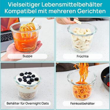 Набір контейнерів для їжі Vtopmart (15 шт.) з кришкою, скляні дозовані контейнери, для зберігання їжі, сумісні з мікрохвильовою піччю, морозильником та посудомийною машиною (6 шт. супових мисок)
