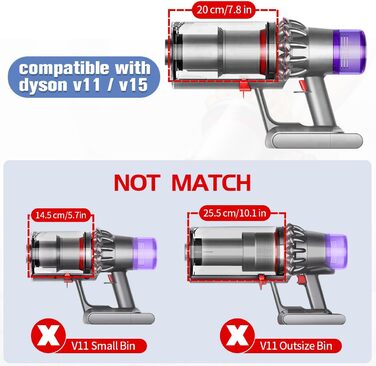 Dyson V11/V15/SV14/SV15/SV22 Dust Bin Replacement - Compatible with 970050-01 & 965443-01