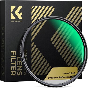 Фільтр K&F Concept 2-в-1 46mm: поляризаційний фільтр True Color та фільтр з ультра-низьким відбиттям, оптичне скло з багатошаровим покриттям Nano-Xcel