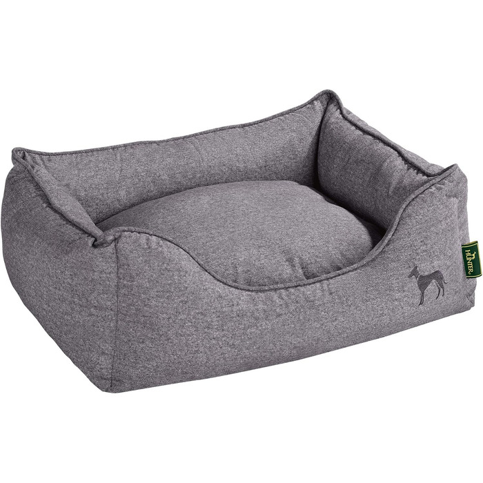 Софа для собак HUNTER BOSTON, зручне ліжко для собак з двостороннім матрацом, класичний дизайн, м'яка, затишна, миюча, неслизька, сірий колір, розмір S (120 x 80 x 30 см)