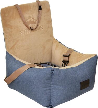 Автокрісло для собак та котів, Universal, миється, чорне, штучна шкіра, 55 x 55 см (Bella Jeans)