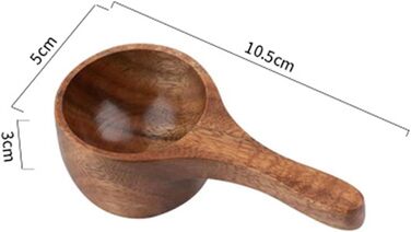 Kitchen utensil set, teacups, 2-piece, wooden spoons, mini coffee measuring cups, wooden ice cream spoons, kitchen measuring spoons