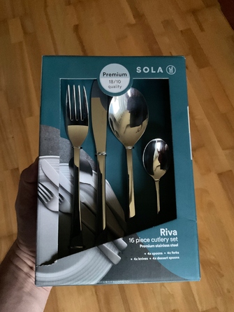 Набір професійних столових приборів SOLA, 16 предметів, сталь 18/10, полірована сталь
