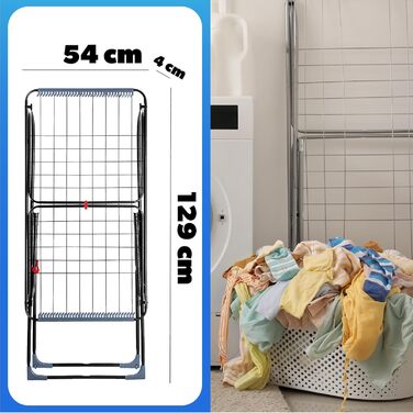 КADAX Сушарка для білизни з 18 метрами сушильної поверхні - для квартири, балкону та саду, розкладна, з неслизькими ніжками, економна, виготовлена в ЄС (Антрацит Плюс)