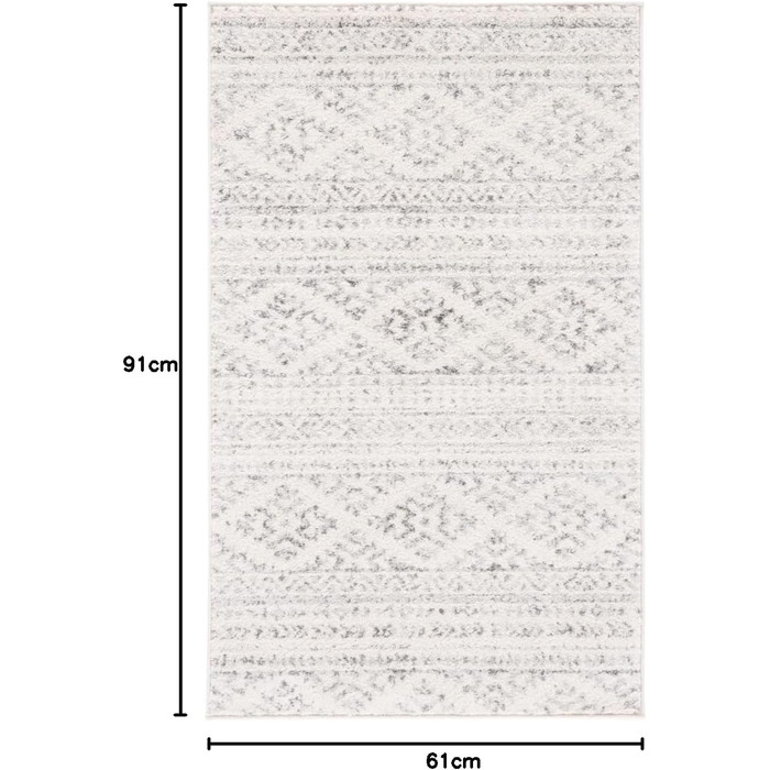 Килим SAFAVIEH Boho Tulum для вітальні, їдальні, спальні - короткий ворс, 183 x 274 см, бежевий та сірий