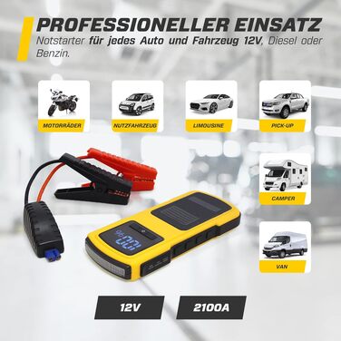 Бустер для авто MAXTOOLS JS500 2200A 22Ah — Пусковий пристрій (Jump Starter) для 12V дизельних та бензинових двигунів, Powerbank з LED-ліхтарем та USB