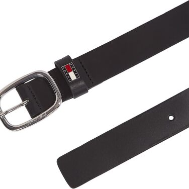 Жіночий шкіряний ремінь Tommy Jeans овальний, чорний, 95 см