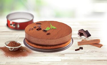 Форма для випічки Tefal Delibake з кришкою, 23 см, червона карбонова, кругла