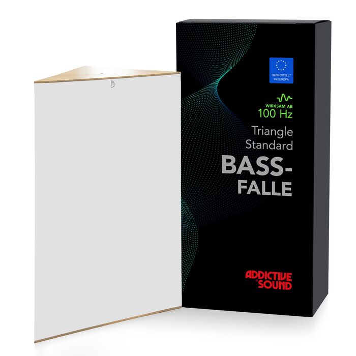 Бас-пастка для кута Addictive Sound Standard — акустична панель для поглинання низьких частот (80-2000 Гц), біла, 98 см, студійна якість