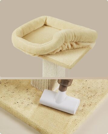 Feandrea Cat Tree, Cat Tower with 40 x 30 cm Plush Platform, Scratching Post, Cat Scratching Tree, 71 cm High, Sisal-Wrapped Scratching Post, 45 x 40 cm Base, with Plush Ball, PCA022W01 (Beige)