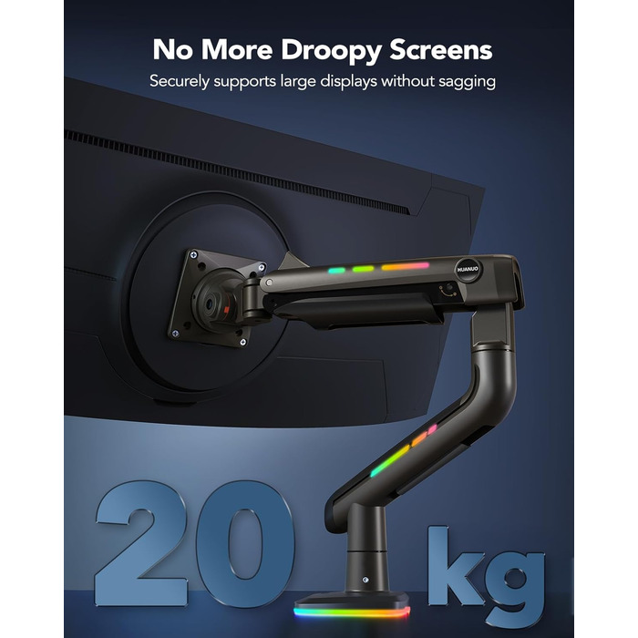 Кріплення для монітора HUANUO для Ultrawide до 49 дюймів, 18 кг, регульований кронштейн, VESA 100x100mm (RGB)