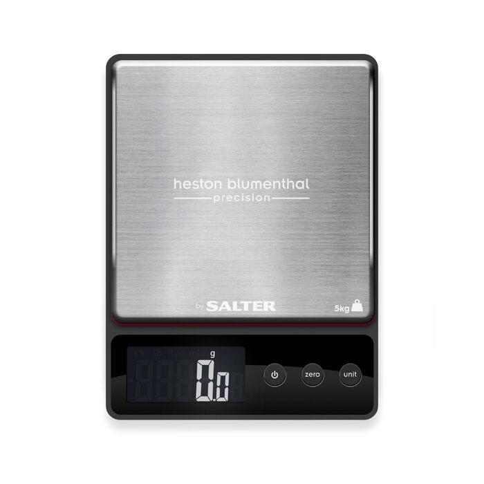 Цифрові кухонні ваги Heston Blumenthal by Salter 1140A HBBKDR, stainless steel, до 5 кг, точність 0.5 г, функція тари та вимірювання рідин