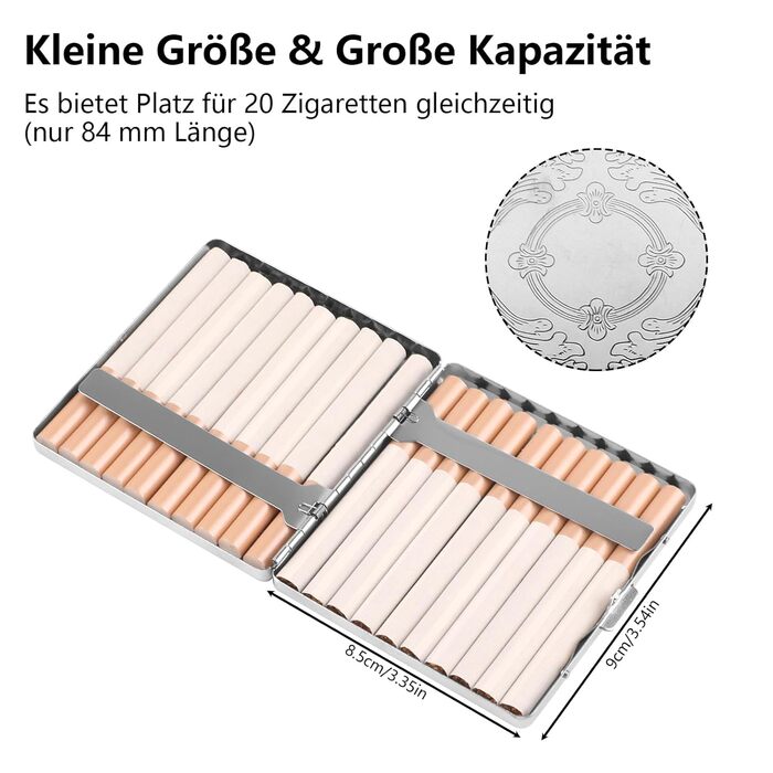 Алюмінієве тютюнопакувальник срібного кольору на 20 сигарет - 2 шт.