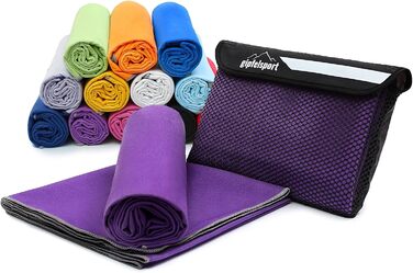 Набір мікрофібрових рушників Gipfelsport для сауни, фітнесу, спорту та пляжу. Розмір S: 80x40 см, фіолетовий (2 шт.)