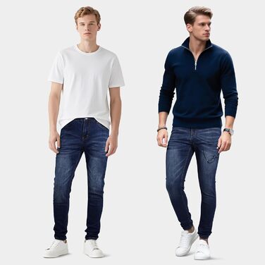 Чоловічі джинси GINGTTO Slim Fit Stretch Skinny блакитні, 40W/30L