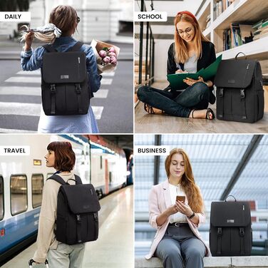 LOVEVOOK Рюкзак для жінок Елегантний 15.6 дюймів для ноутбука Водостійкий Шкільний рюкзак для дівчаток, підліток, жінок, для навчання, роботи, подорожей, бізнесу. Кольори: сірий, білий, рожевий, чорний (17.3 дюймів)