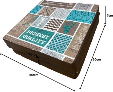 Goliez Folding Mattress 3-Piece Folding Mattress Guest Mattress, Foam Mattress, Folding, Foldable Camping Bed, Washable Cover (Brown, Single (190x60x7cm))