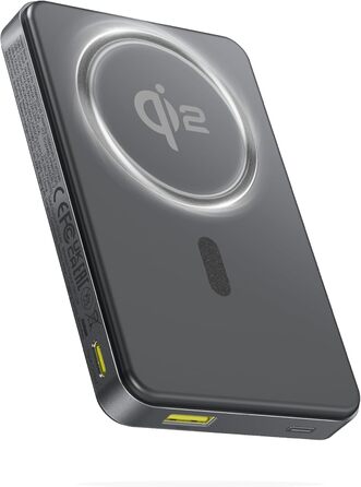 Power Bank Baseus 10000mAh: Бездротова зарядка 15W, MagSafe, PD 22.5W, USB-C, Білий/Чорний