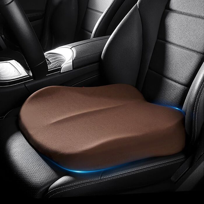 Подушка для сидіння в авто з Memory Foam, ортопедична для водія, підвищення сидіння, чорна (кава). Для офісного крісла, інвалідного візка.
