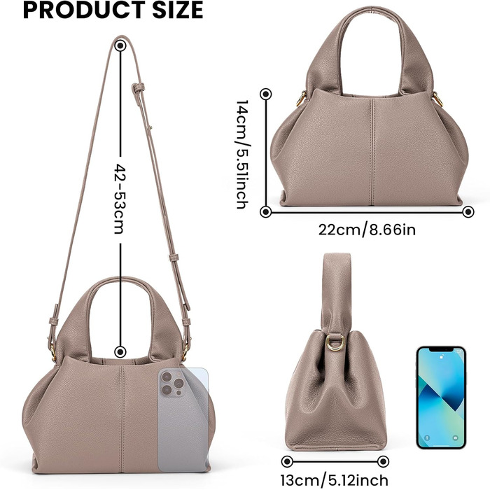 Сумка-клатч жіноча Cloud Pouch Bag сіра міні: сумка на плече, кросбоді, ретро, з ремінцем