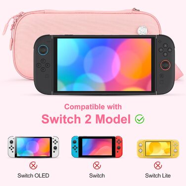 Чохол для Nintendo Switch 2 innoAura Switch 2 Tasche, фіолетовий Galaxy (рожевий Slim) - водовідштовхувальний, ударостійкий з відділенням для AirTag та великою сітчастою кишенею