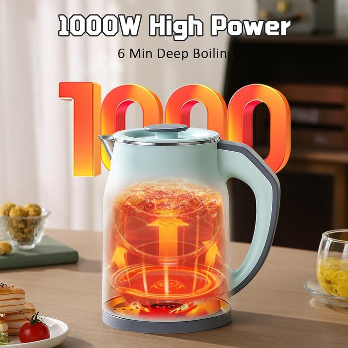 Інтелектуальний чайник 1.2л з підтриманням температури 16 год та швидким заварюванням 1000W – нержавіюча сталь 304, без BPA, 4 режими (45-90°C), LED-дисплей, поворотний на 360° для чаю, дитячих пляшечок, офісу