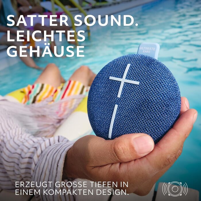 Портативна Bluetooth колонка Ultimate Ears MINI ROLL: Водонепроникна, пилозахисна (IP67), потужний бас, 40м радіус дії - Gentle Black