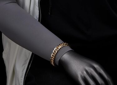 Чоловічий браслет-панцер з нержавіючої сталі COOLSTEELANDBEYOND, сатиновий, золото-срібний (E-Metal)