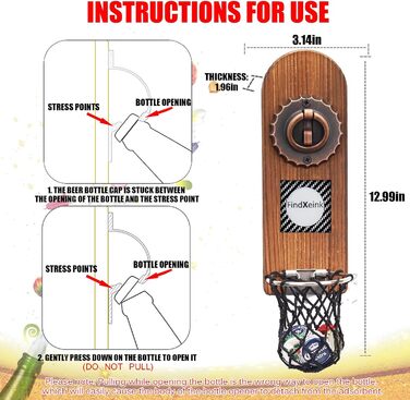 ZONSUSE Bottle Opener Wall Mount Magnet with DIY E-Ink Screen, Vintage Wood Bottle Opener Wall with Holder, Customizable Images/Texts, Unique Gift Ideas Gifts for Men Christmas Gifts