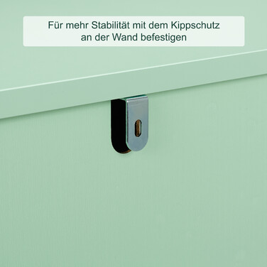 Relaxdays Sideboard with Rattan Look Turquoise
