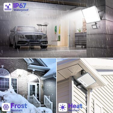 LED Floodlights with Motion Sensor Outdoor 50W 2 Pack, 5000LM LED Spotlights with Motion Sensor, 7000K Cool White Outdoor Floodlights, IP67 Waterproof Floodlights for Warehouse, Garden, Garage (100W-1PC)