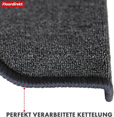London Pro Stair Treads - Anthracite Grey - 15 Piece Set - 25x65 cm Non-Slip Stair Mats