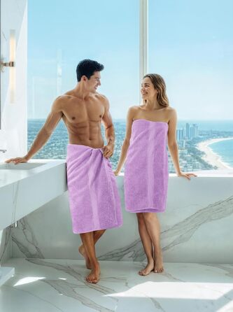 Набір банних рушників Utopia Towels (4 шт.), 100% бавовна, преміум якість 600 г/м², гігроскопічні та м'які, фіолетові