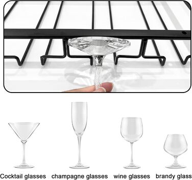 Металевий тримач для келихів вина Anshuke - 4 ряди, 8-12 келихів, для дому, ресторану, бару